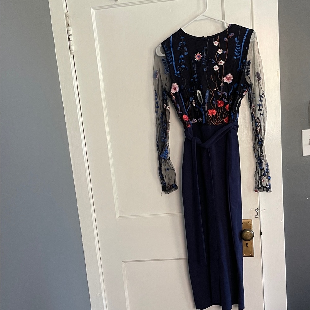 SHEIN Black and Blue Floral Maxi Dress